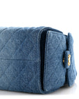 Washed Denim Quilted Small CHNL 25 Handbag Blue