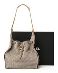 Suede Quilted Medium CHNL 25 Handbag Grey