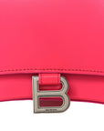 Shiny Box Calfskin Small Hourglass Top Handle Bag Acid Fuchsia