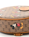 X DISNEY Mini Vintage GG Supreme Monogram Mickey Mouse Round Backpack Beige Vintage Sun Oil