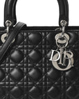Lambskin Cannage Large Lady D1OR Black