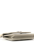 Lambskin Quilted CHNL 19 Flap Coin Purse With Chain Grey