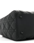 Ultra Matte Calfskin Cannage Medium Lady D1OR Black
