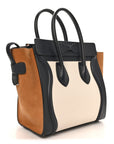 Baby Grained Calfskin Nubuck Micro Tri-Color Luggage White