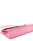 Calfskin Crocodile Embossed Le Bambino Long Pink