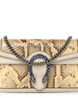 Snakeskin Azalea Calfskin Enamel Super Mini Dionysus Shoulder Bag New Rock White Electric Blue