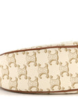 Canvas Calfskin Ava Triomphe Shoulder Bag White