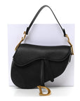 Grained Calfskin Saddle Bag Black