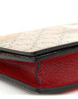 GG Supreme Monogram Tian Chain Wallet Beige Multicolor Red