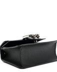 Dollar Calfskin Crystal Mini Dionysus Top Handle Bag Black Crystal