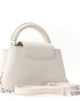 Taurillon Capucines East West Mini Optic White