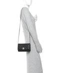 Caviar Quilted Crystal CC Wallet On Chain WOC Black