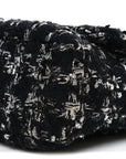 Tweed Quilted Large CHNL 19 Flap Black Silver Ecru