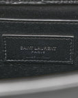 Calfskin Crocodile Embossed Medium Classic Monogram Kate Tassel Satchel Black