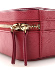 Caviar Quilted Medium CC Filigree Vanity Case Burgundy