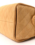 Suede Quilted Small CHNL 25 Handbag Beige