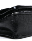 Crinkled Calfskin Matelasse Monogram Baby Niki Chain Satchel Black