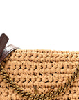 Raffia Monogram Tassel Kate 99 Dark Nude