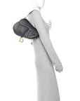Grained Calfskin Saddle Bag Black