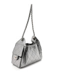 Metallic Caviar Quilted Mini CHNL 25 Handbag Anthracite