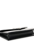 Grain De Poudre Matelasse Chevron Monogram Envelope Chain Wallet Black