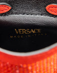 Suede Crystal Studded Micro La Medusa Bag Orange