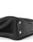 Natural Smooth Calfskin Medium Rodeo Top Handle Handbag Black