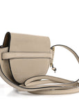 Grained Calfskin Mini Gate Crossbody Bag Light Oat