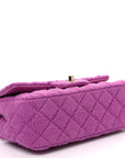 Tweed Quilted Mini Rectangular Flap Purple