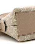 GG Supreme Monogram Textured Dollar Calfskin Web Small Ophidia Dome Shoulder Beige Mystic White Oatmeal