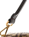 Vitello King Beaded Zucca Baguette Mogano Panna Ebano