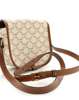 Triomphe Canvas Medium Folco Bag White