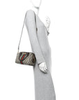 GG Supreme Monogram Textured Dollar Calfskin Web Mini Ophidia Top Handle Bag Beige Ebony New Acero