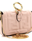 Nappa Matisse FF Embossed Nano Maxi Buckle Baguette Charm Rosa Quarzo