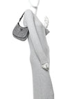 Satin Crystal Cleo Adjustable Strap Shoulder Bag Metal