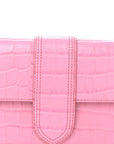 Calfskin Crocodile Embossed Le Bambino Long Pink