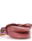 Goatskin Micro Saddle Bag With Strap Coral Powder