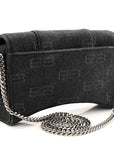 Denim BB Monogram Hourglass Chain Bag Black