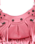 Agneau Arena Le Cagole Fringe Shoulder Bag XS Sweet Pink