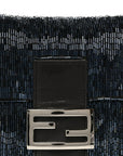 Satin Beaded Baguette Blue Brown