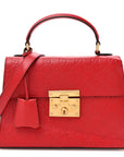 GCCIssima Signature Small Padlock Top Handle Bag Hibiscus Red