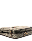 GG Supreme Monogram Textured Dollar Calfskin Web Ophidia Savoy Garment Bag Beige Ebony New Acero