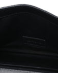 Grain De Poudre Matelasse Chevron Monogram Monochrome Envelope Clutch Black