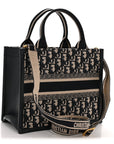 Oblique Calfskin Small Book Tote With Strap Blue Multicolor