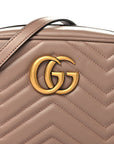 Calfskin Matelasse Small GG Marmont Chain Shoulder Bag Porcelain Rose