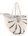 French Calfskin Shell Bag White Frost