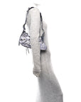 Metallic Agneau Arena Leopard Le Cagole Shoulder Bag XS Dark Grey