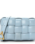 Nappa Maxi Intreccio Padded Cassette Crossbody Bag Ice