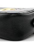 Calfskin Matelasse Small GG Marmont Chain Shoulder Bag Black