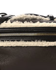 Calfskin Shearling Bang Bang Vanity Case Light Brown Teddy